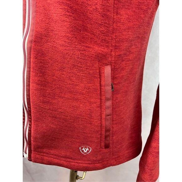 ARIAT Women’s Size Small Red Rust Full Zip Fleece Jacket Long Sleeve - Picture 6 of 8
